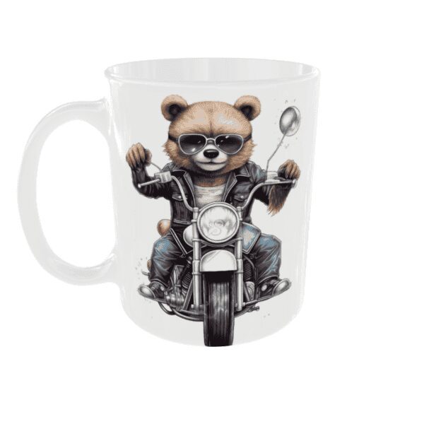 Tasse "Ours Motard sur Moto" - Embrassez l'Esprit de Liberté